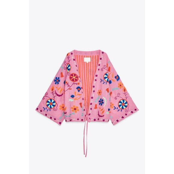 ZARA EMBROIDERED KAFTAN - Picture 1 of 5